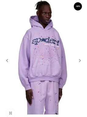 Sp5der hoodie Açaí purple